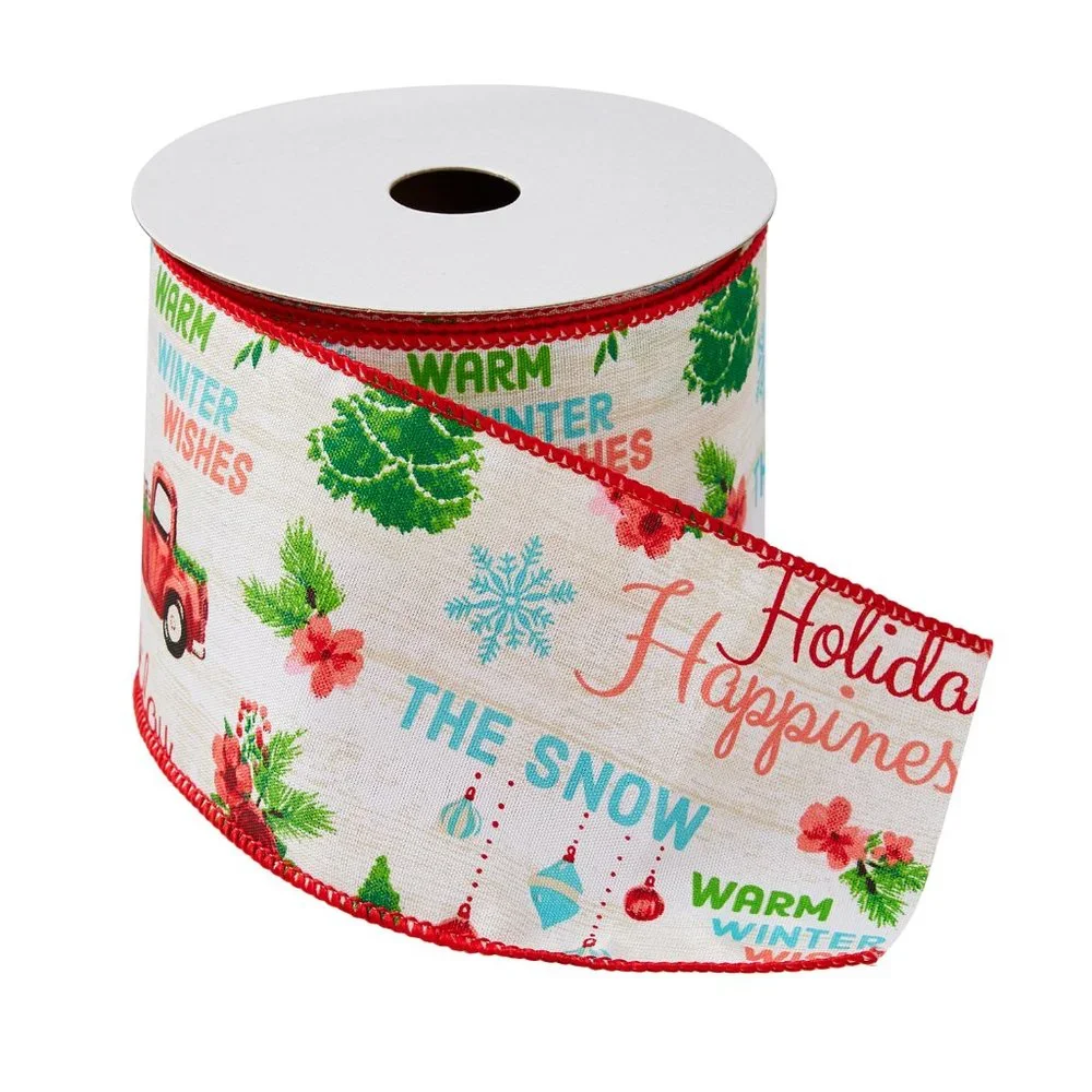 The Pioneer Woman Holiday Sentiments Fabric Ribbon